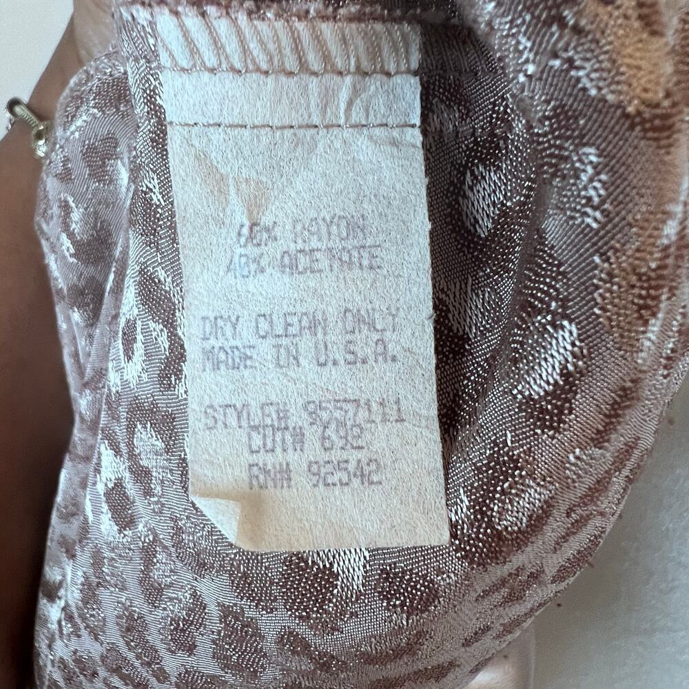 Vintage Coquette Pink Low-Back Soft Leopard Print Sleeveless Harlow Dress‎ Sz 12 - Picture 6 of 8